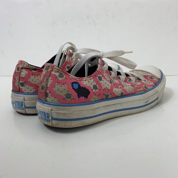 Converse Women’s Pink Sheep Print Low Top Sneakers Size 6 - Picture 2 of 8